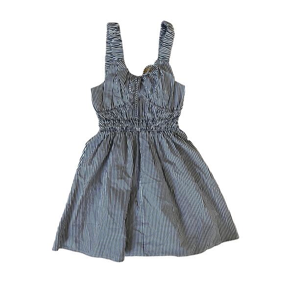 ASOS Design - Wide Strap Channel Waist Mini Striped Sundress in White & Blue - Picture 1 of 4